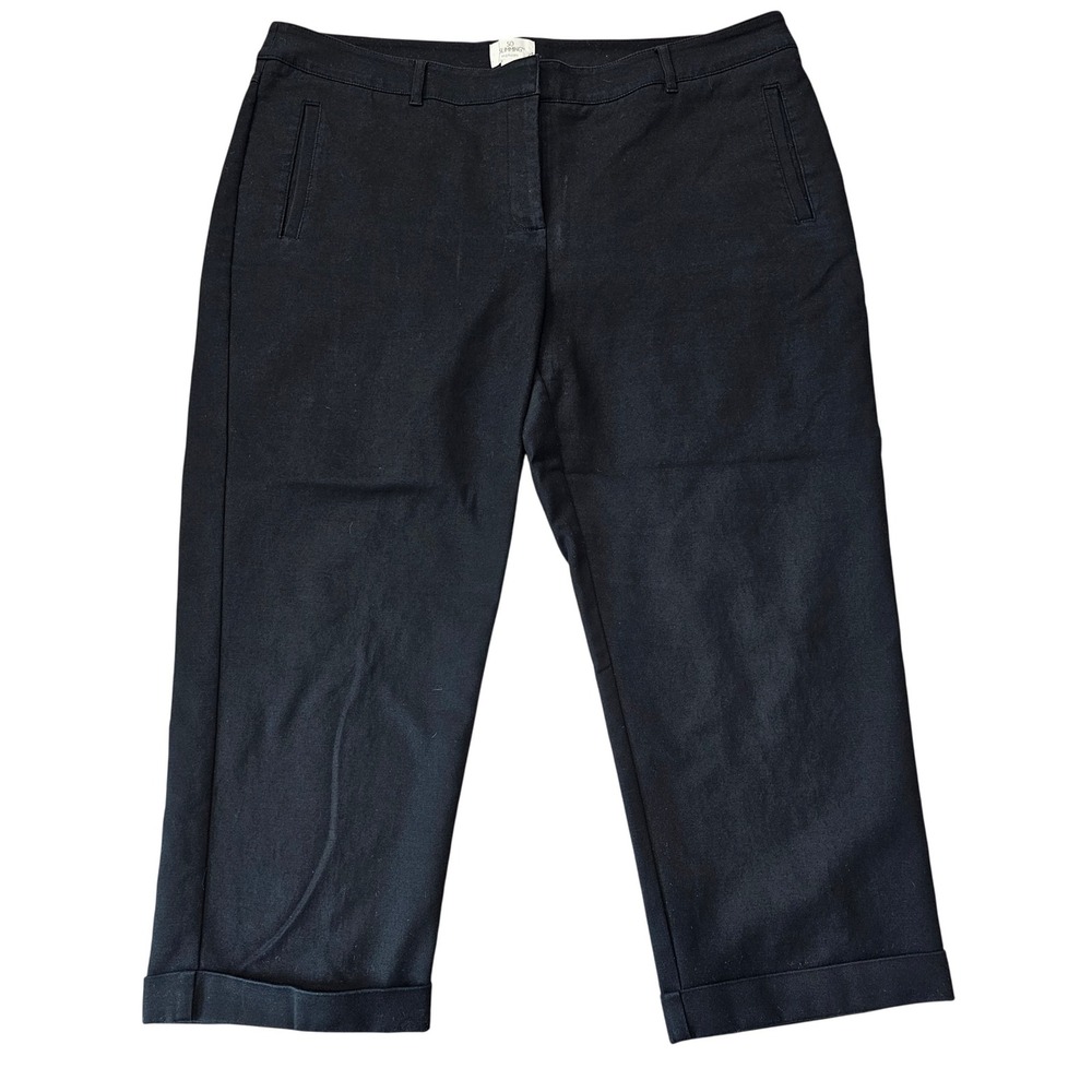 Chicos‎ So Slimming Crop Pants Size 3 Black Casual Trousers